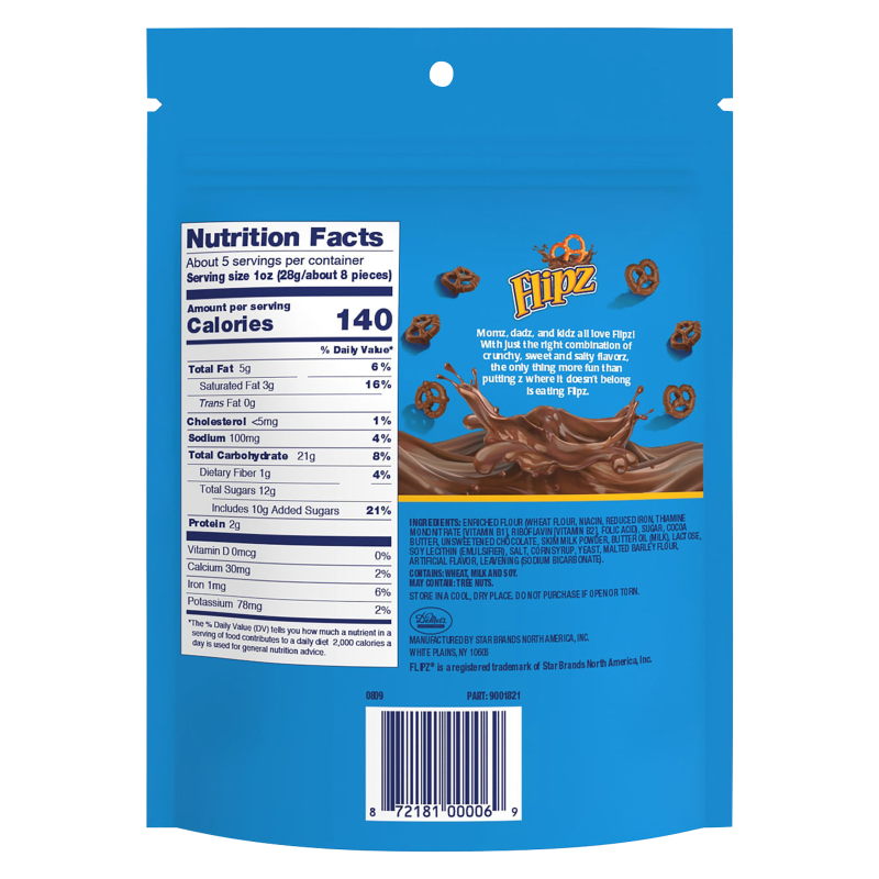 Flipz Milk Chocolate Pretzels 5oz