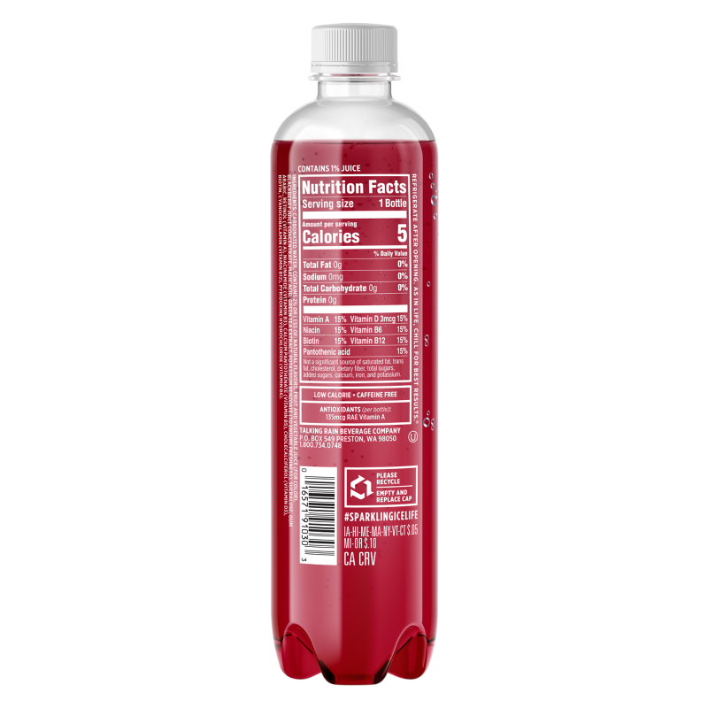 Sparkling Ice Black Raspberry Sparkling Water 17oz Btl