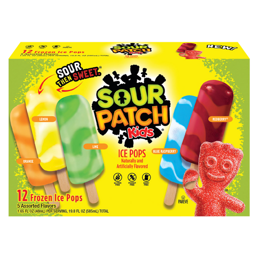 Sour Patch Kids Frozen Variety Pack Ice Pops 12ct