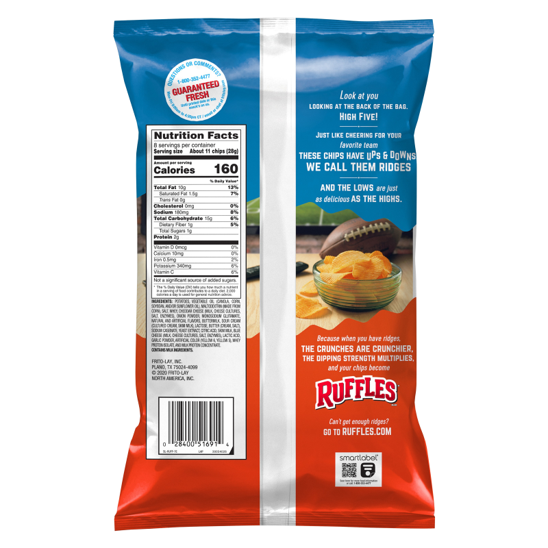 Ruffles Cheddar & Sour Cream Potato Chips 8oz