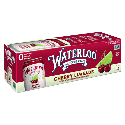 Waterloo Sparkling Cherry Limeade Water 12pk 12oz Can