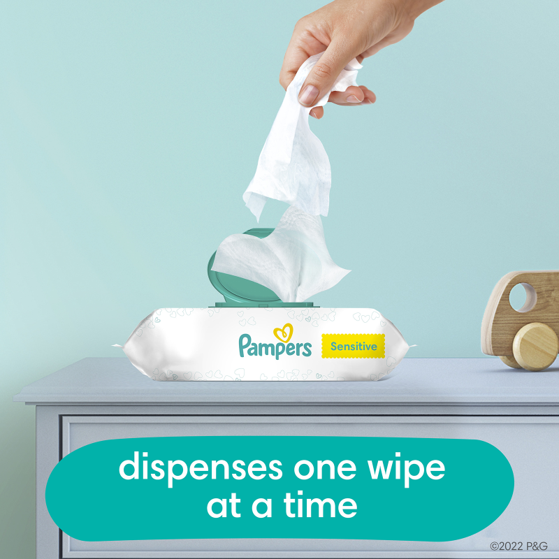 Pampers Sensitive Fragrance Free Baby Wipes 1X Pop-Top 56ct