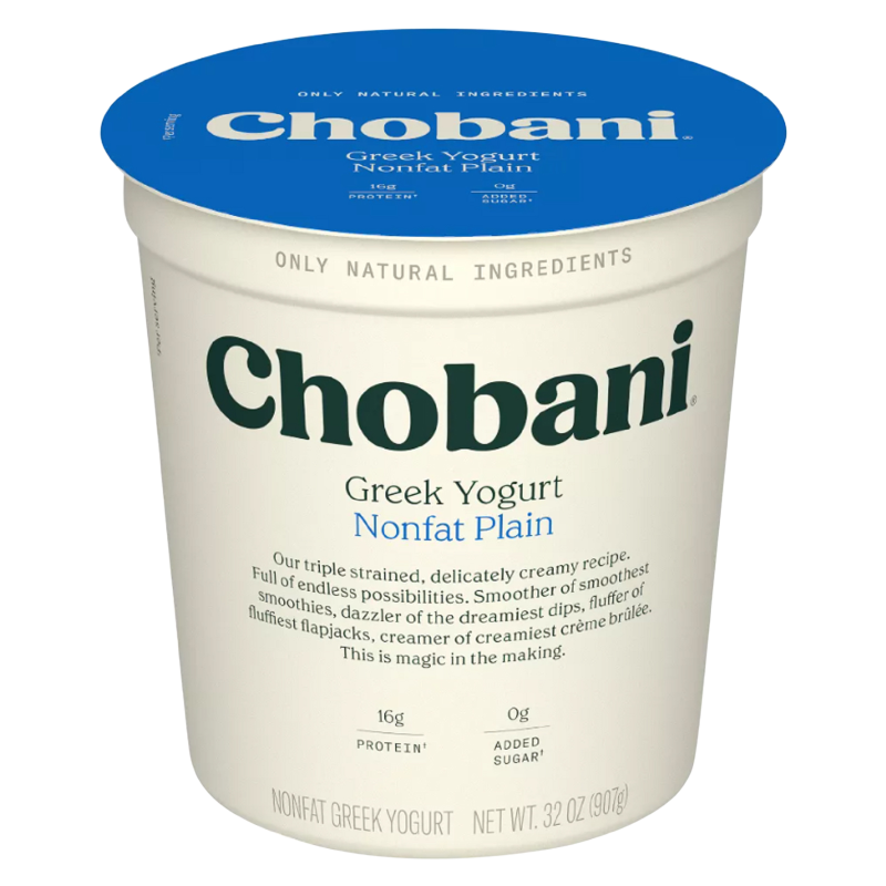 Chobani Plain Non-fat Greek Yogurt - 32oz