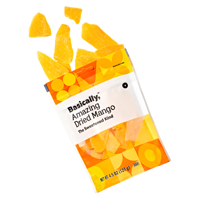 Basically, Dried Sweetened Mango 4.5oz