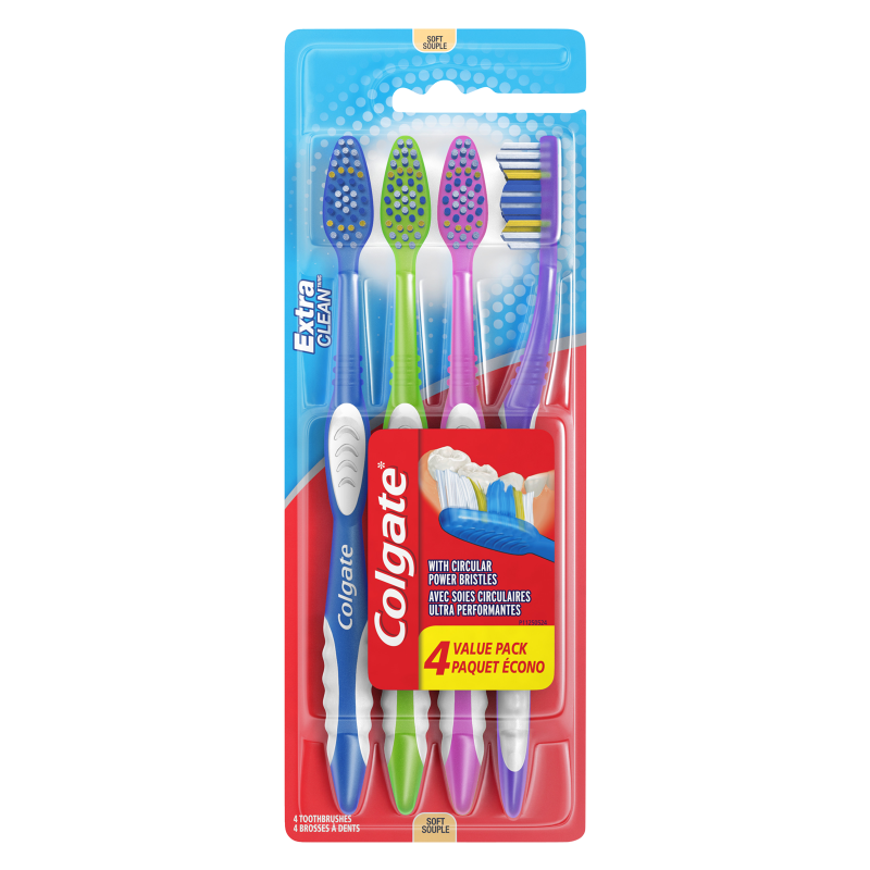 Colgate Extra Clean Toothbrush 4ct