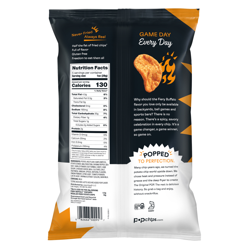 Popchips Fiery Buffalo Potato Chips 5oz