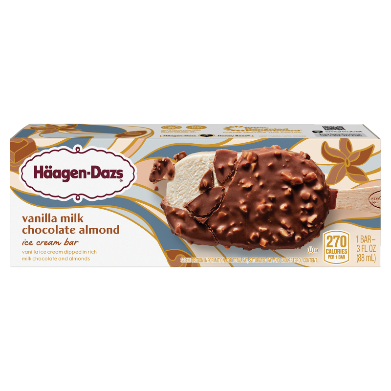 Haagen-Dazs Vanilla Milk Chocolate Almond Ice Cream Bar 1ct