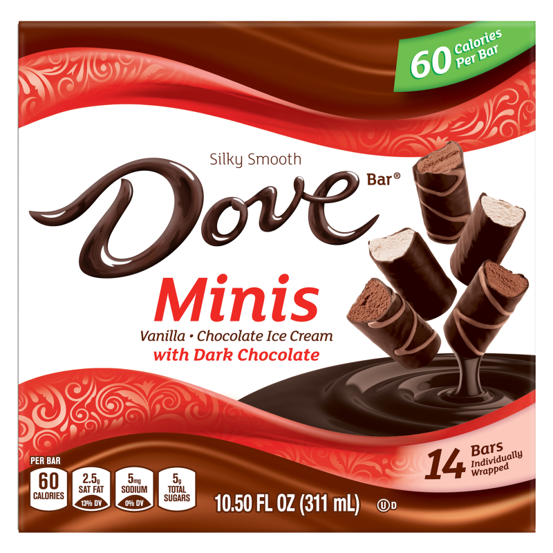 Dove Bar Minis Vanilla & Chocolate Ice Cream with Dark Chocolate 14ct