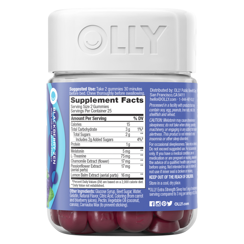 OLLY Extra Strength Sleep Gummies Blackberry Zen 50ct