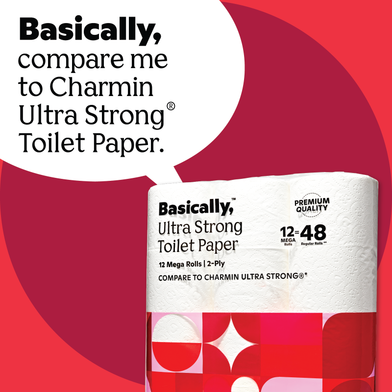 Basically, 12ct Ultra Strong Toilet Paper