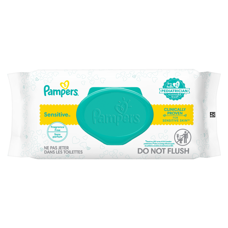 Pampers Sensitive Fragrance Free Baby Wipes 1X Pop-Top 56ct