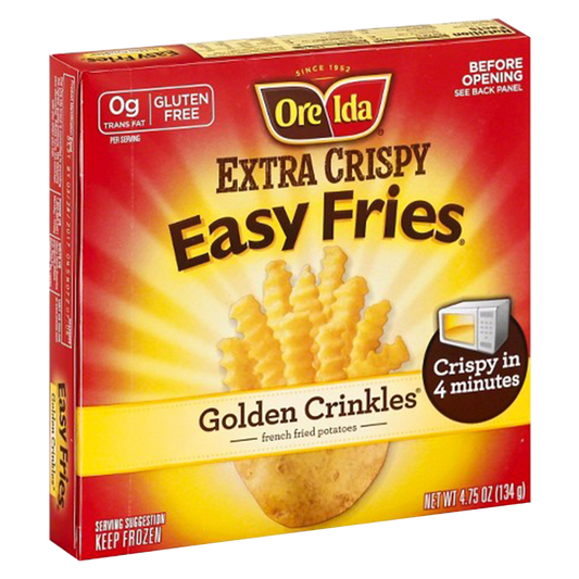 Ore Ida Frozen Extra Crispy Easy Crinkles French Fries 4.75oz