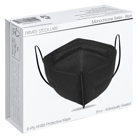 KN95 Protective Mask - Monochrome Series - Black (Pack of 5)