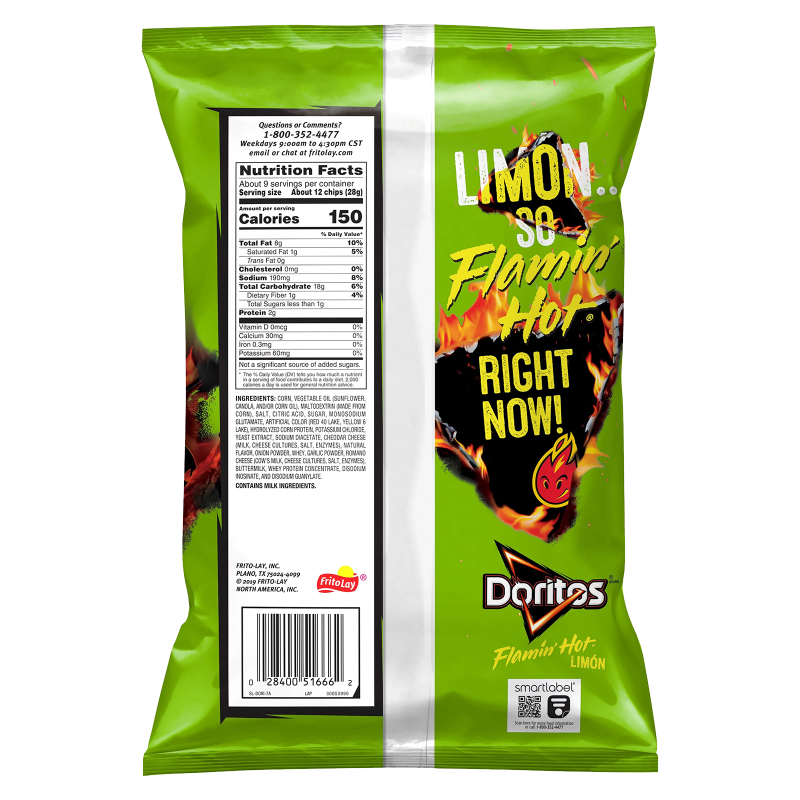 Doritos Flamin Hot Limon Tortilla Chips 9.25oz