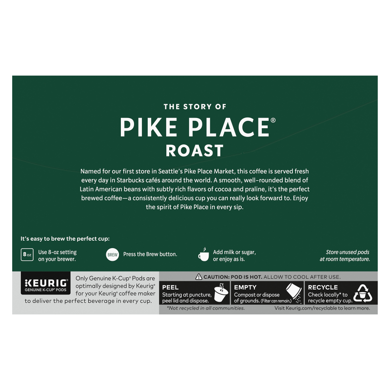 Starbucks K-Cup Pike Place Roast Coffee 4.4oz 10ct