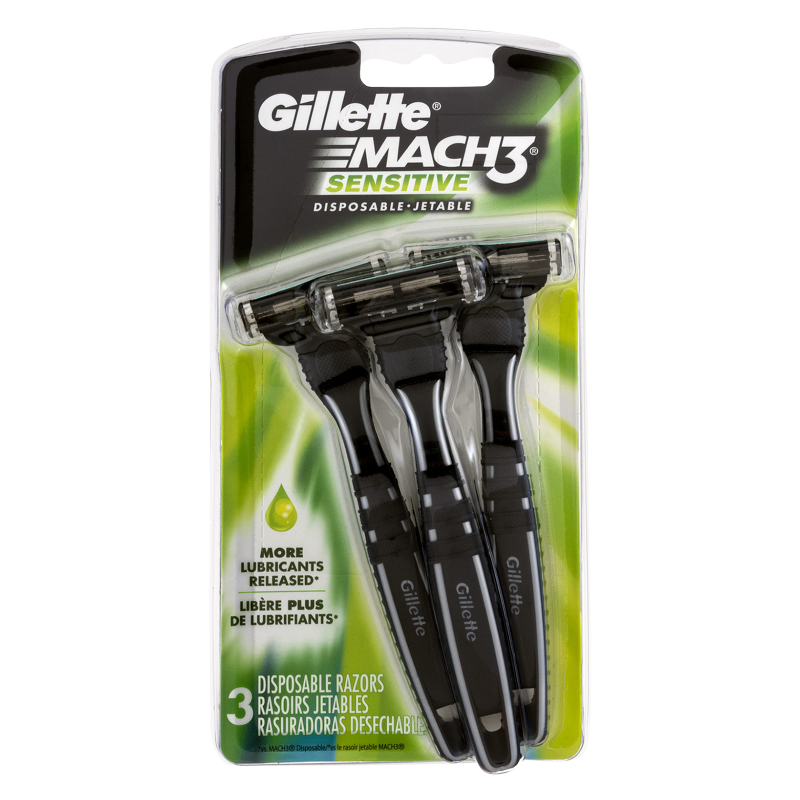 Gillette Mach3 Men's Disposable Razors Sensitive 3ct