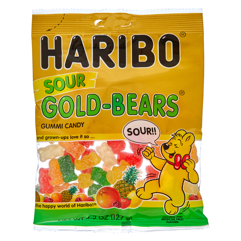 Haribo Sour Goldbears Gummi Candy 4.5oz