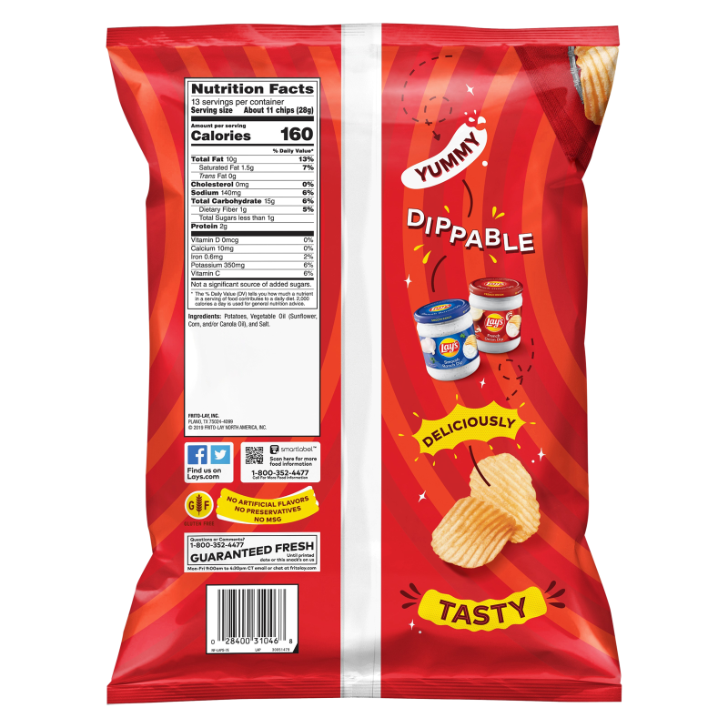 Lay's Wavy Original Potato Chips 13oz