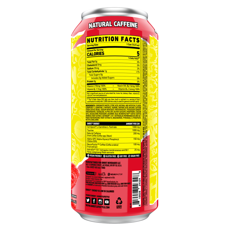 GHOST® Energy  Sour Patch Kids RedBerry 16oz Can