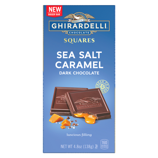 Ghirardelli Dark Chocolate Sea Salt Caramel Squares Bar 4.8oz