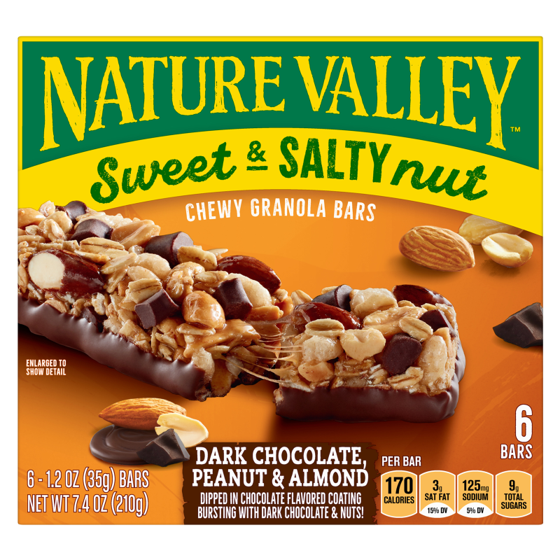 Nature Valley Sweet & Salty Dark Chocolate-Peanut & Almond Chewy Granola Bars 6ct