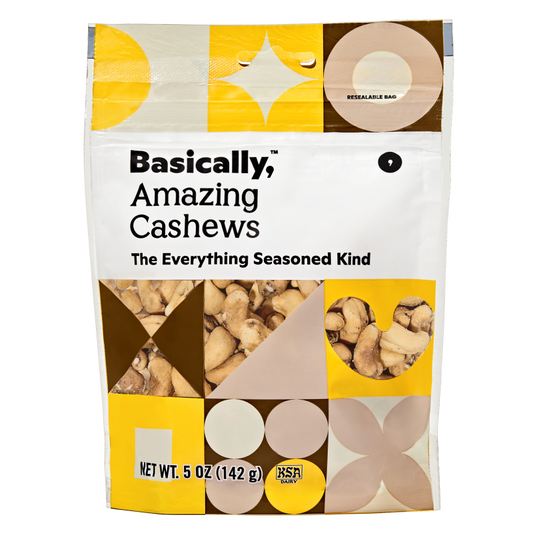 Basically, Everything Bagel Seasoned Cashews 5oz.