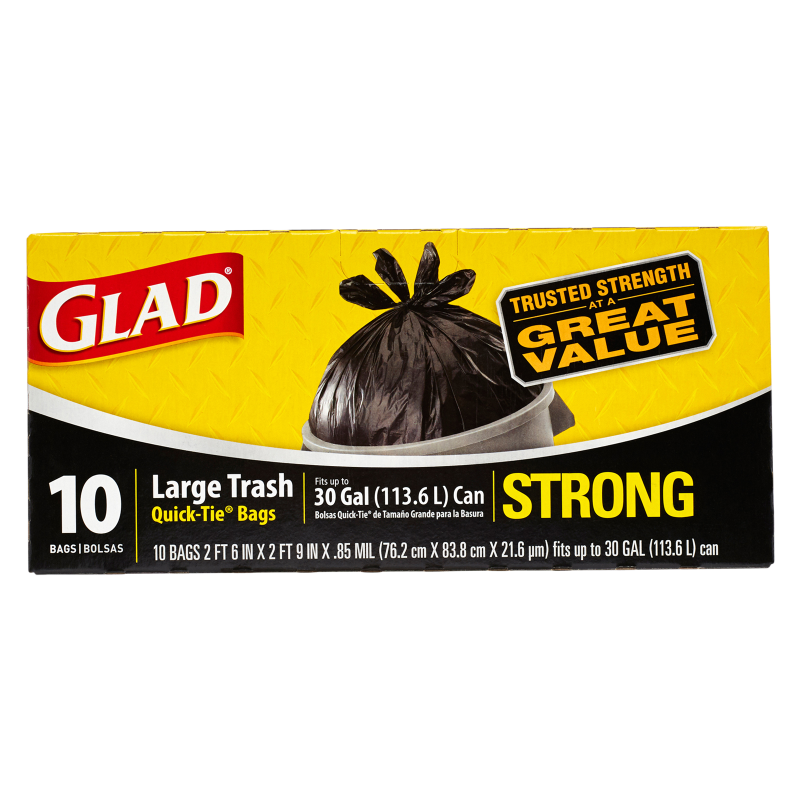 Glad Trash Bags Large 10ct