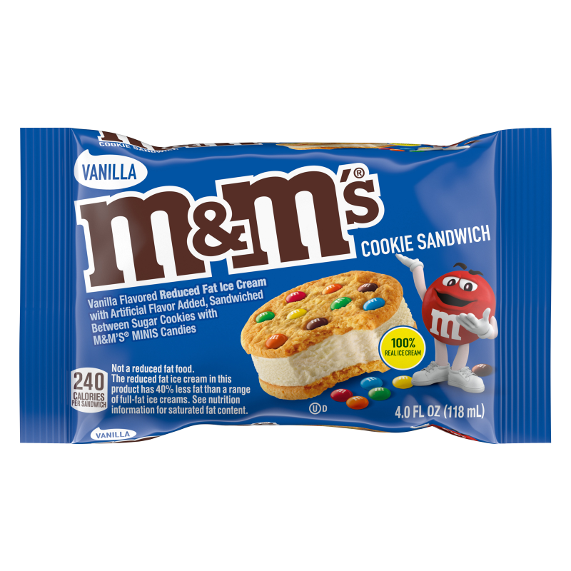 M&M's Vanilla Ice Cream Cookie Sandwich 1ct