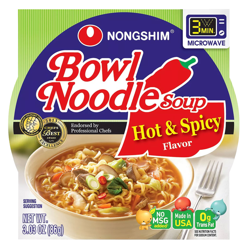 Nongshim Hot & Spicy Bowl Noodle Soup 3.03oz