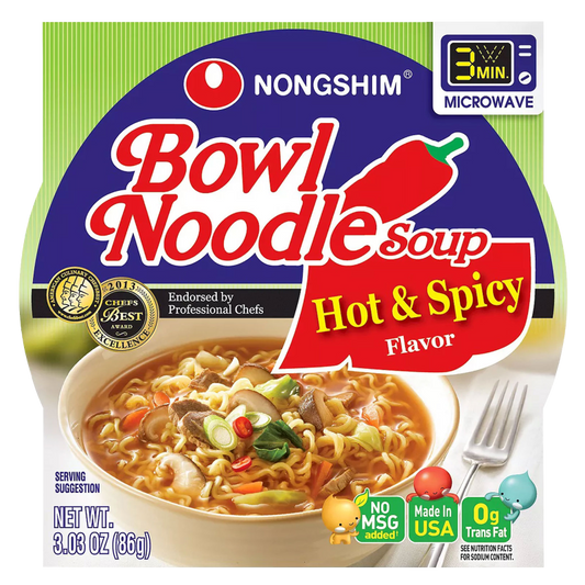 Nongshim Hot & Spicy Bowl Noodle Soup 3.03oz