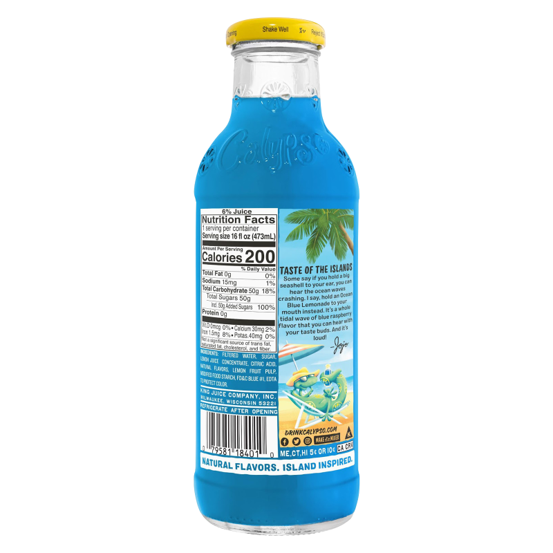 Calypso Ocean Blue Lemonade 16oz