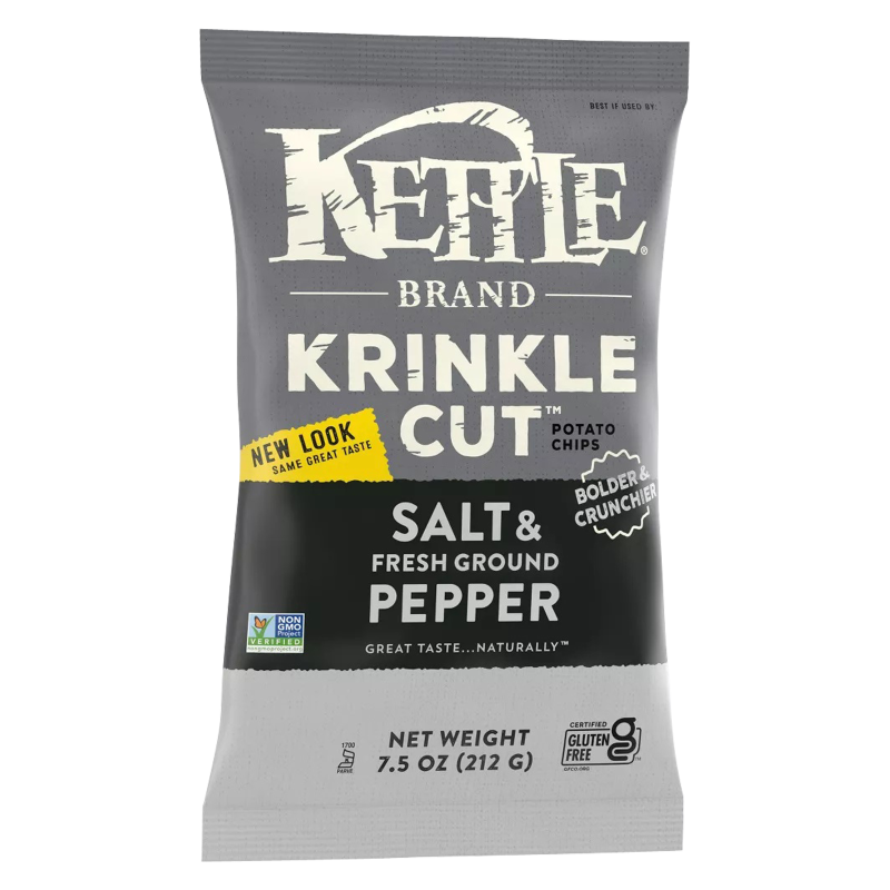 Kettle Brand Krinkle Cut Salt & Pepper Chips 7.5oz