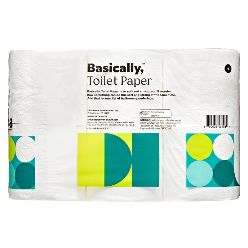 Basically, 12ct Large Roll Soft Toilet Paper