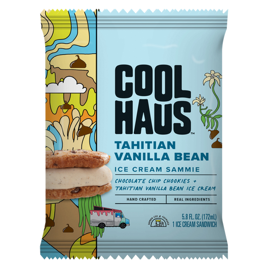 Coolhaus Tahitian Vanilla Bean with Chocolate Chip Cookie Ice Cream Sandwich 5.8oz