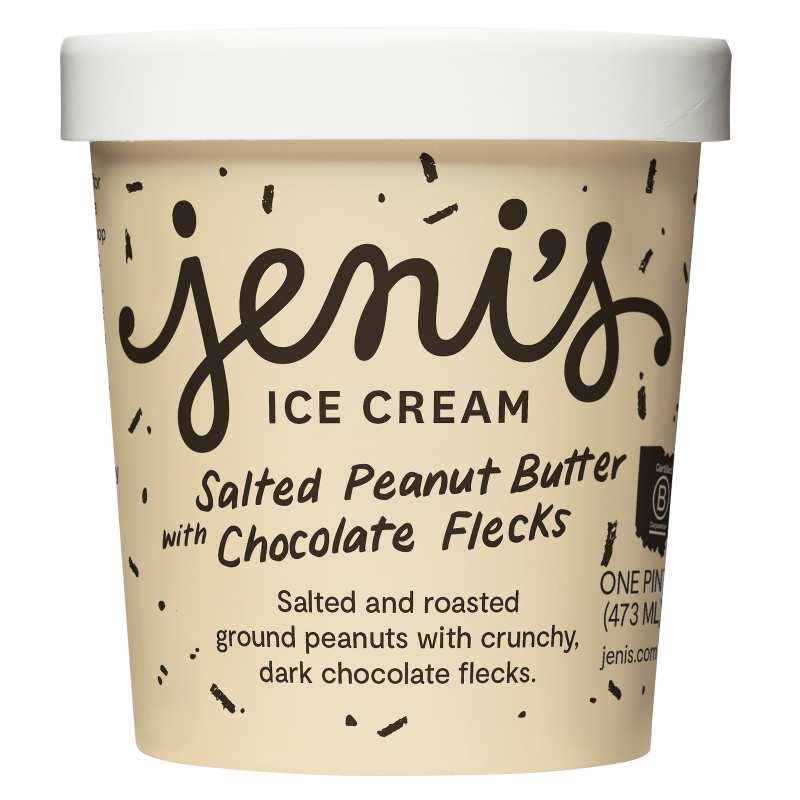 Jeni's Splendid Ice Cream Salted Peanut Butter with Chocolate Flecks Dairy Pint