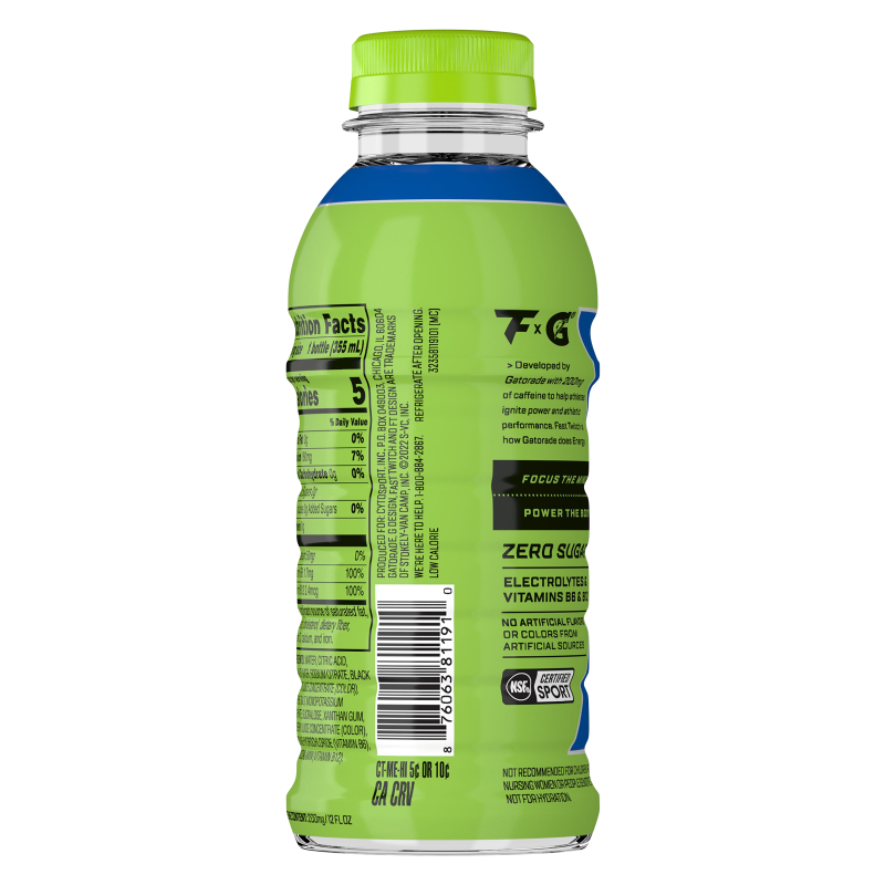 Fast Twitch Zero Sugar Energy Drink Cool Blue 12oz