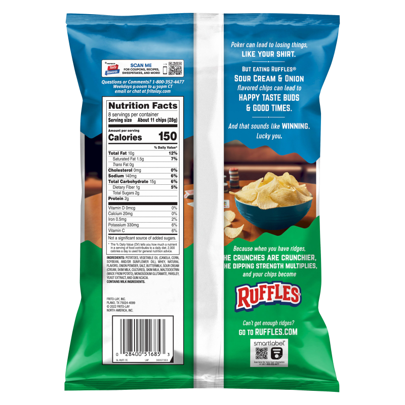 Ruffles Sour Cream & Onion Potato Chips 8oz