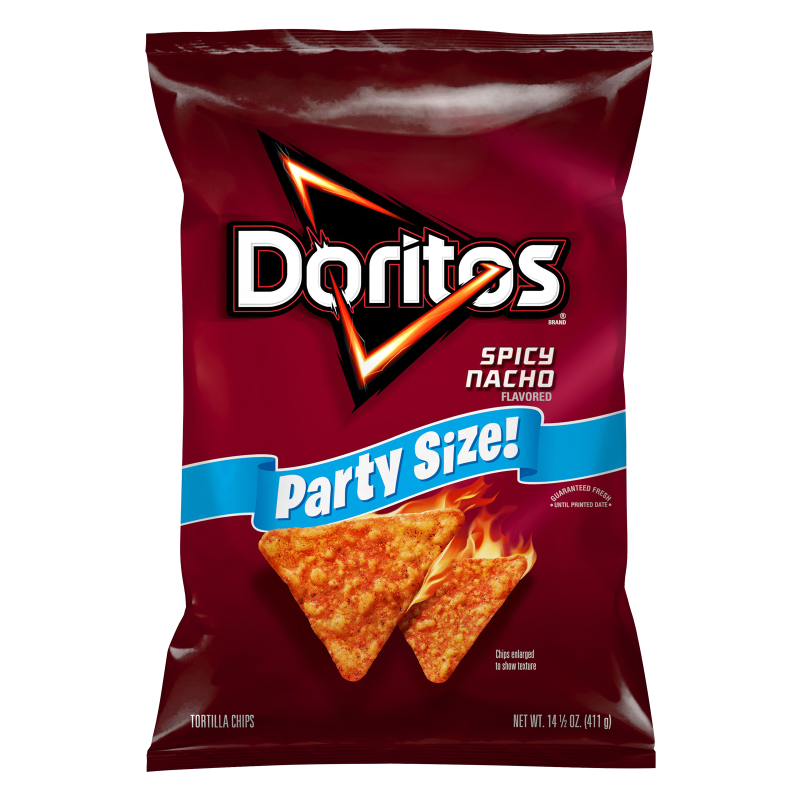 Doritos Spicy Nacho Tortilla Chips Party Size 14.5 oz