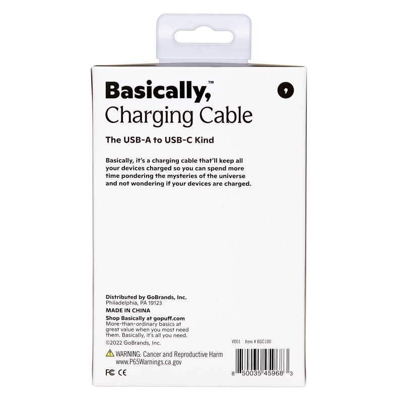 Basically, 6' USB-C to USB-A Charging Cable