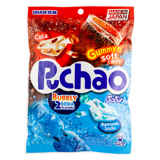 UHA Puchao Cola & Ramune Soda Flavored Candy 3.53oz