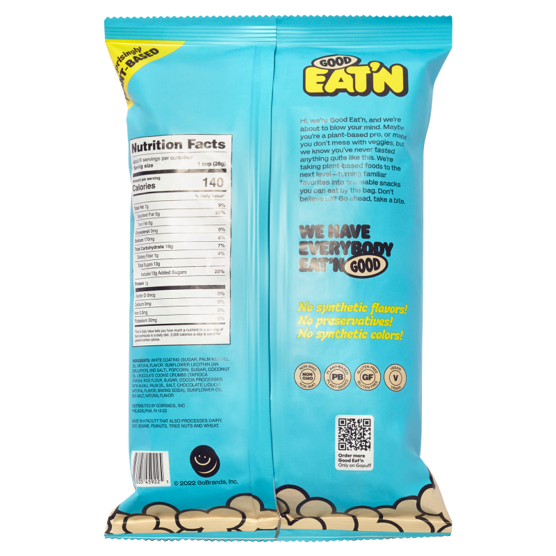 Good Eat'n Cookies N' Creme Popcorn 6oz Bag