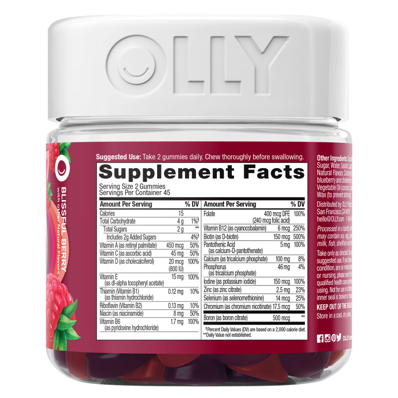 OLLY Women's Multivitamin Blissful Berry 90ct