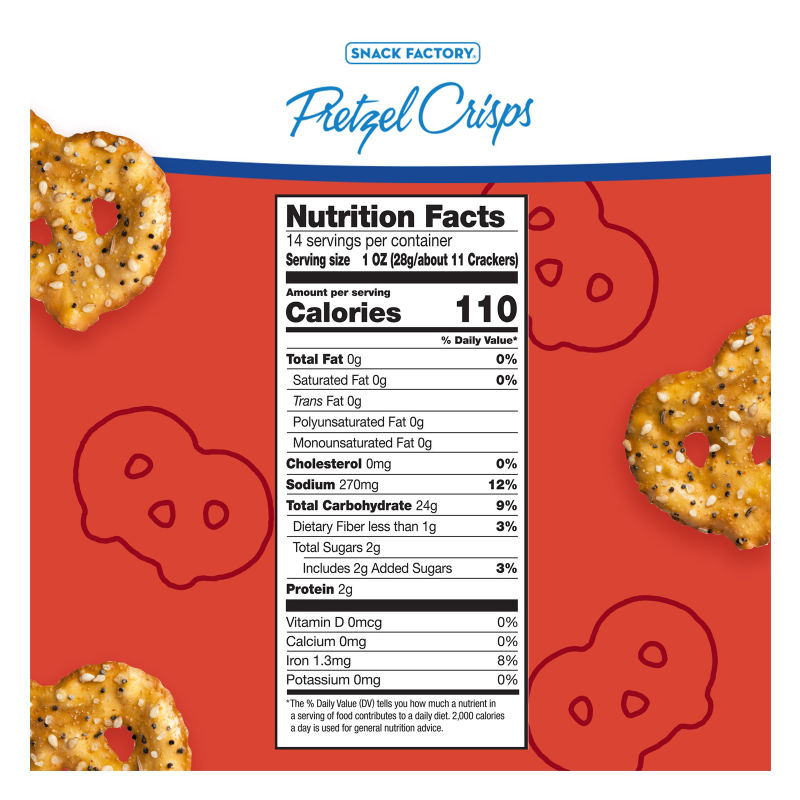 Snack Factory Pretzel Crisps Everything 14oz