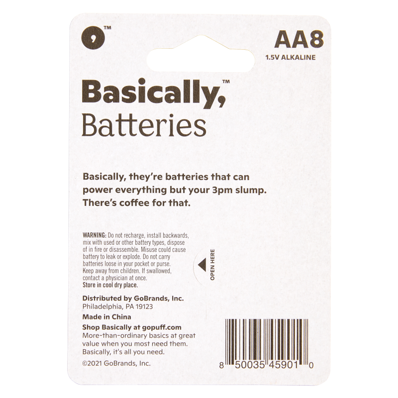 Basically, 8ct AA Alkaline Batteries