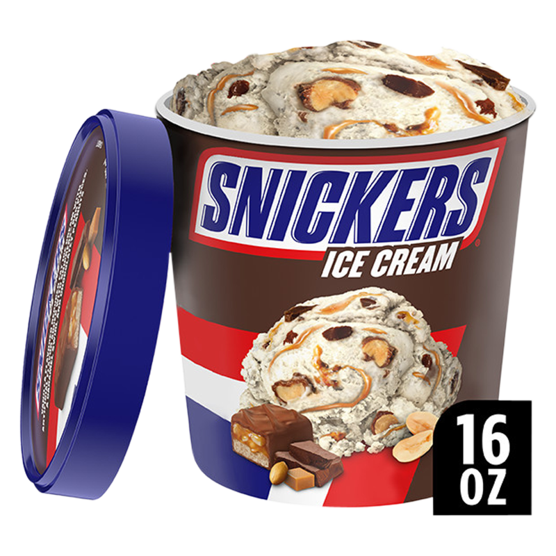 Snickers Vanilla Light Ice Cream with Snickers Bar Pieces Pint