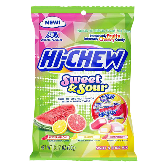 Hi-Chew Sweet & Sour Assorted Fruity Chewy Candy 3.17oz