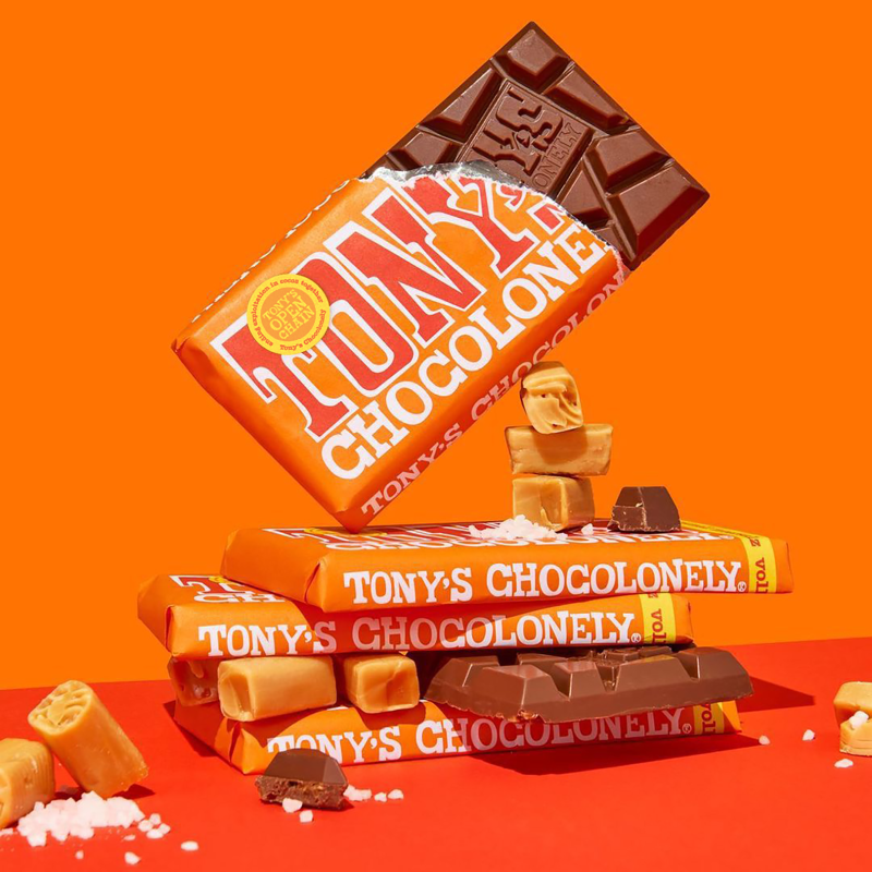 Tony's Chocolonely 32% Caramel & Sea Salt Milk Chocolate Bar 6.35oz