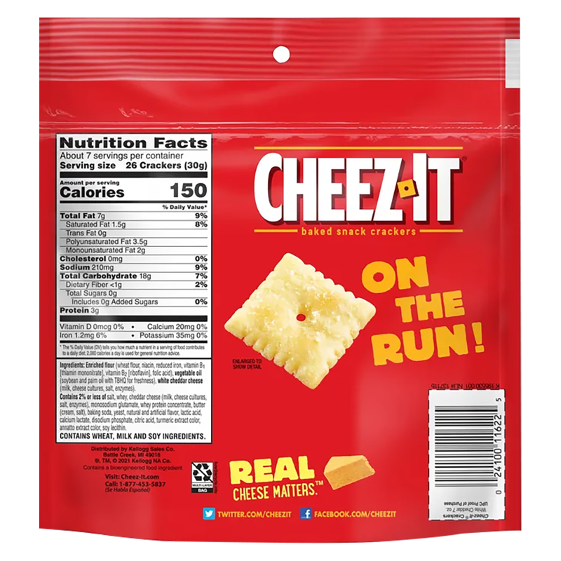 Cheez-It White Cheddar Snack Crackers 7oz