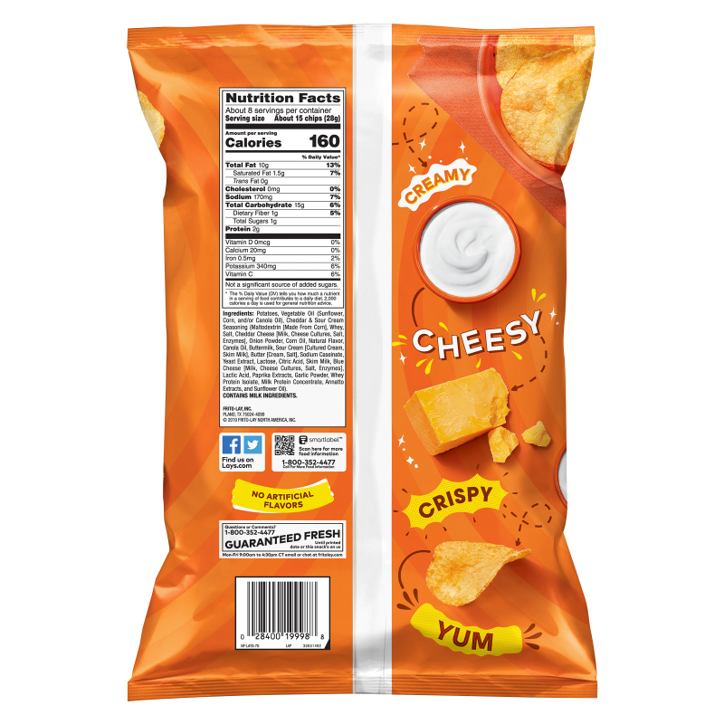 Lay's Cheddar & Sour Cream Potato Chips 7.75oz