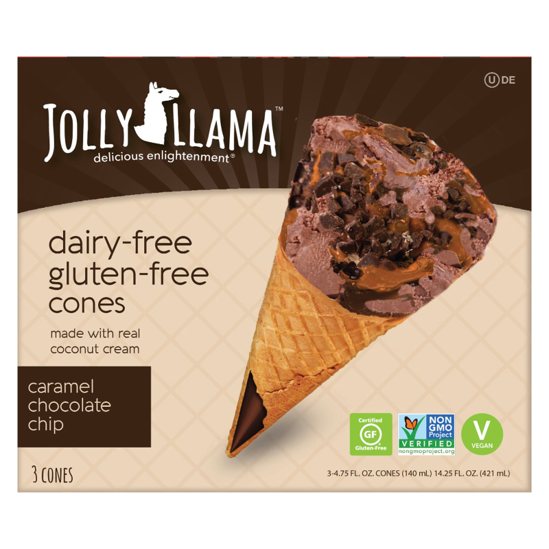 Jolly Llama Caramel Chocolate Chip Cone 3ct